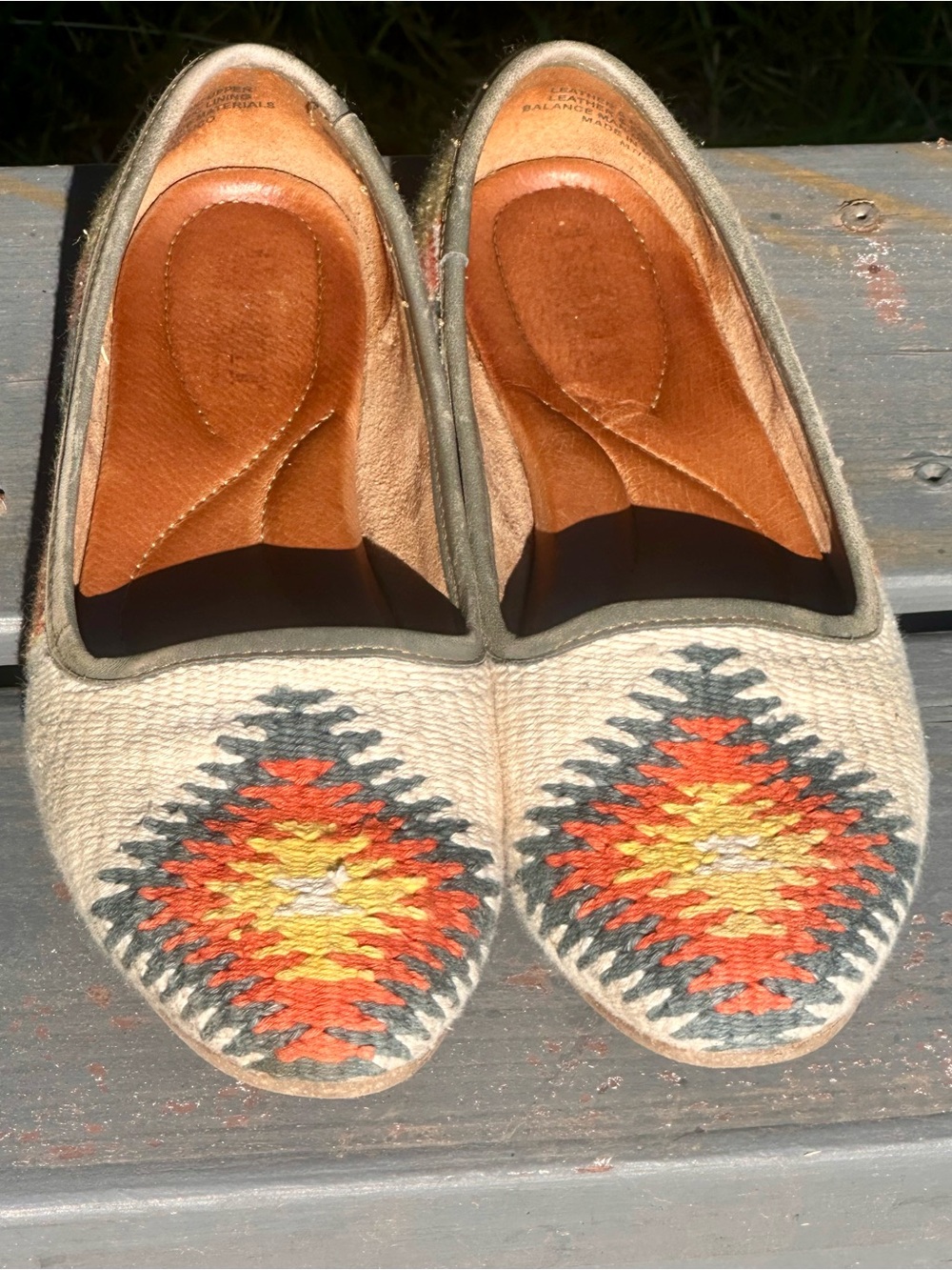 Born Southwest Aztec Woven Slip On Flats Boho Comfort Shoe
